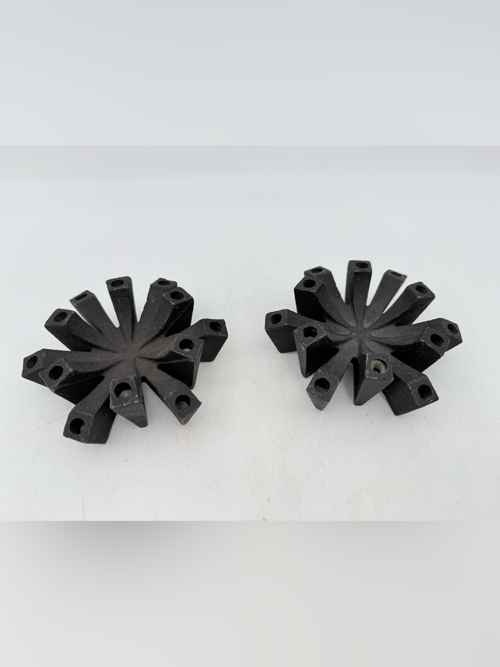 Handcrafted Black Geometric Iron Candlestick Holder Set - Home Art - Picture 4 of 10